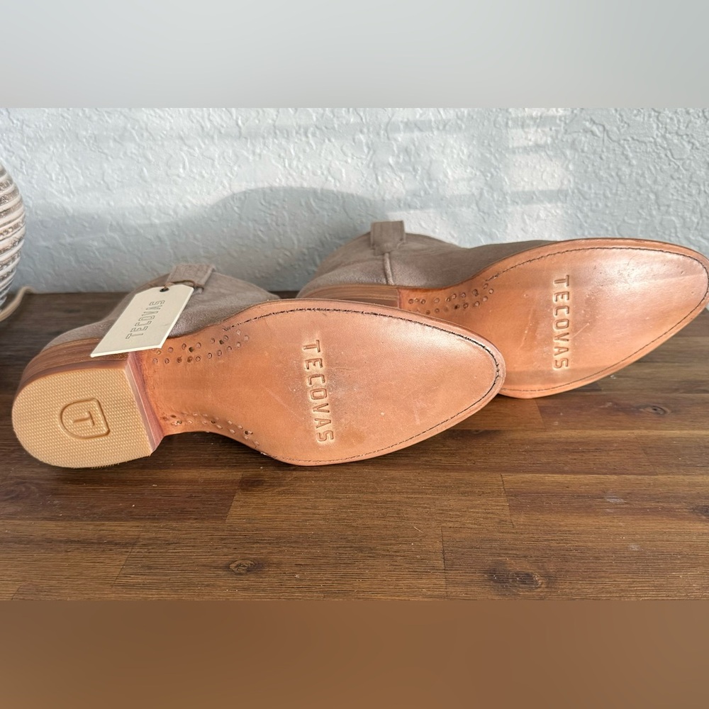 Tecovas Suede Ankle Boots in Light Tan - Picture 3 of 3